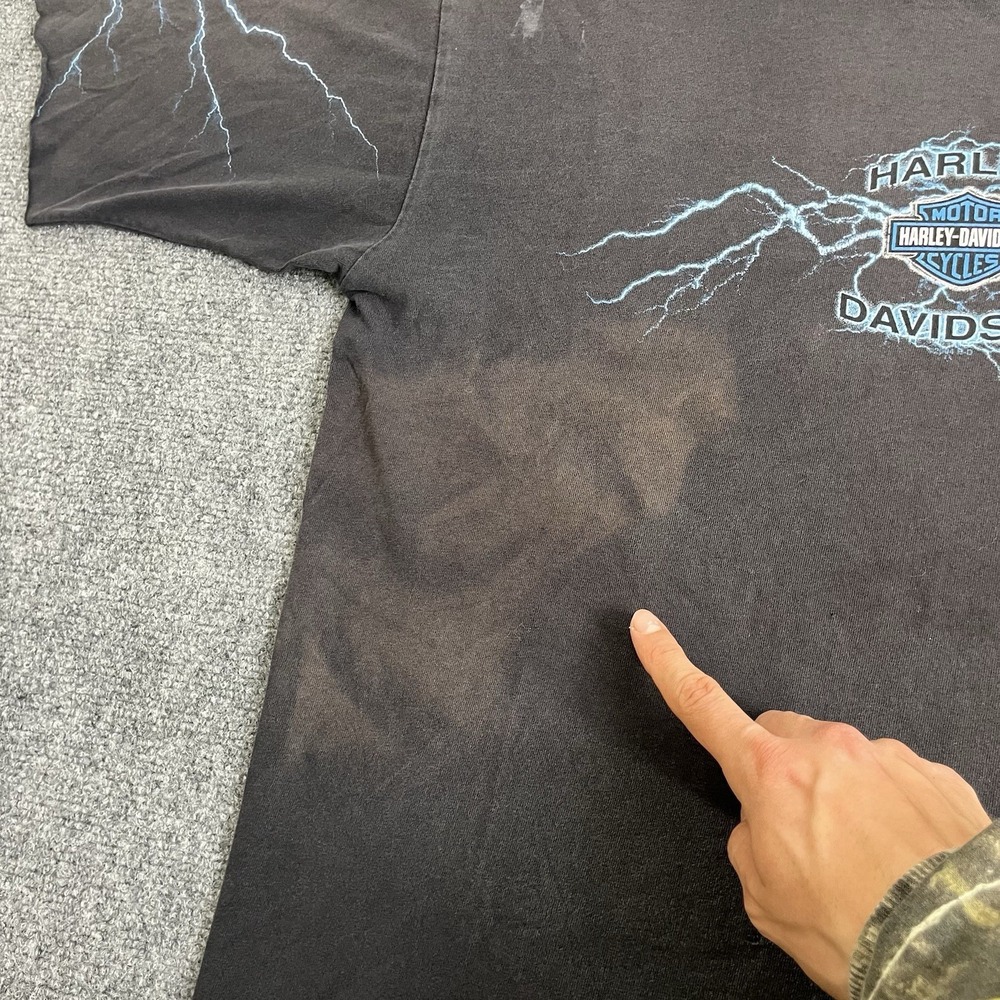 VTG Harley-Davidson Grand Canyon Route 66 L Shirt Altered Short Sleeve Lightning - Picture 4 of 16